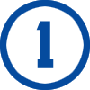 A blue number 1 in a circle