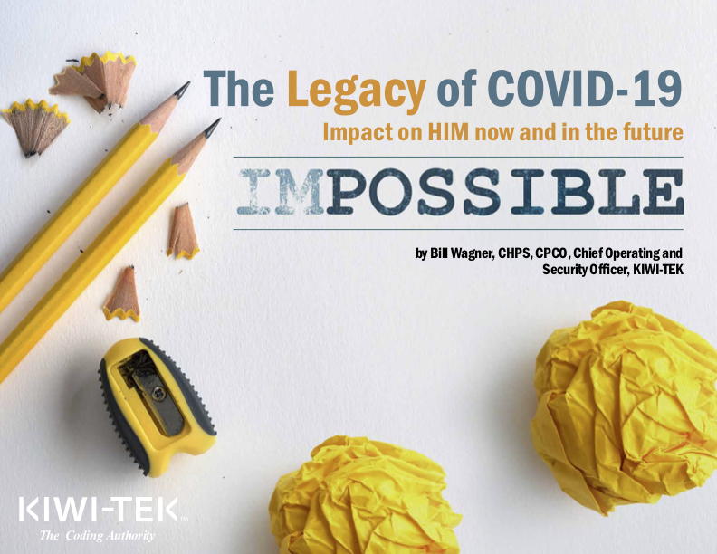 The Legacy of COVID-19 eBook cover with yellow pencils and paper balls on it